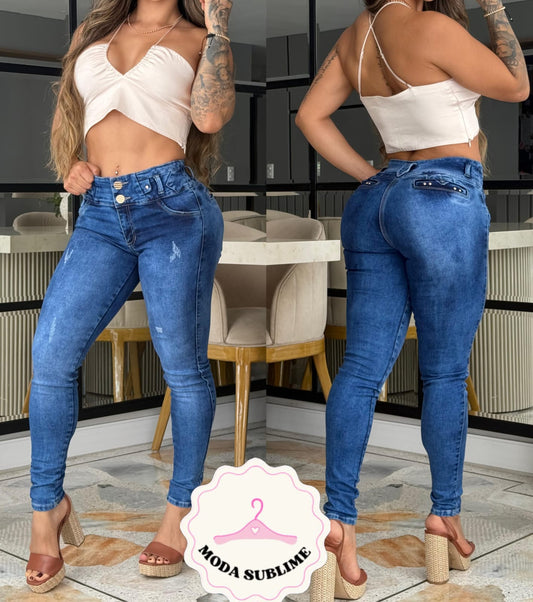 Jeans Levanta Cola Azul
